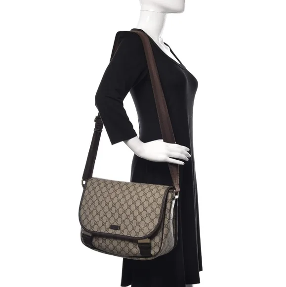 Gucci GG Plus Monogram Double Buckle Flap Messenger Bag - Picture 4 of 11
